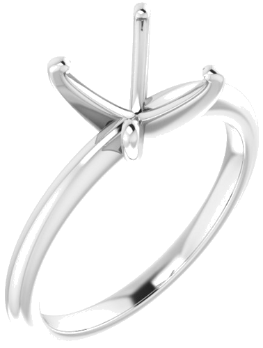 14K White  6x6 mm Square Solitaire Engagement Ring Mounting (1)