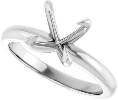 Sužadėtuvių Žiedas „Solitaire“ 585 Baltojo Aukso Round 8mm (5)