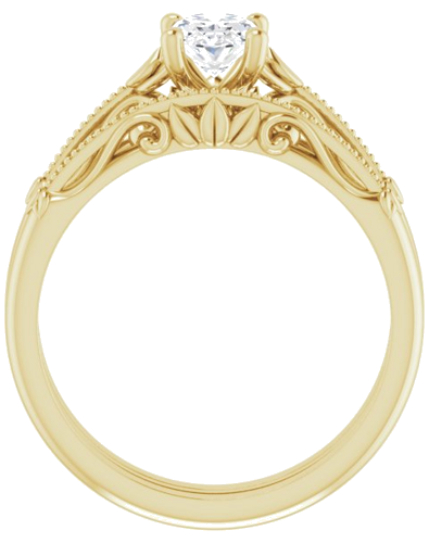 Sužadėtuvių Žiedas „Sculptural-Inspired Solitaire“ 585 Geltonojo Aukso Oval 7mm x 5mm (7)