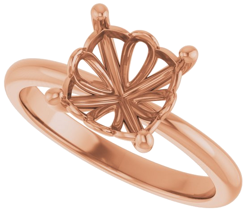 Sužadėtuvių Žiedas 14k rose gold Cushion 8mm (5)