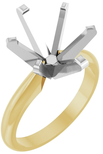 Sužadėtuvių Žiedas „Solitaire“ 14k yellow/white gold Oval 12mm x 10mm (1)