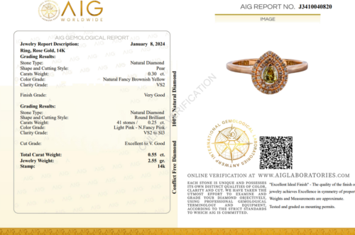 Rose gold ring with natural Fancy diamonds (4)