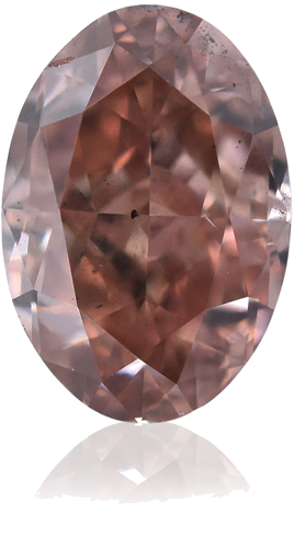 0.4 carat Fancy Deep Orangey Pink-SI1 Natūralus Oval Deimantas (1)