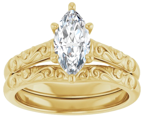 Sužadėtuvių Žiedas „Solitaire“ 14k yellow gold Marquise 10mm x 5mm (8)