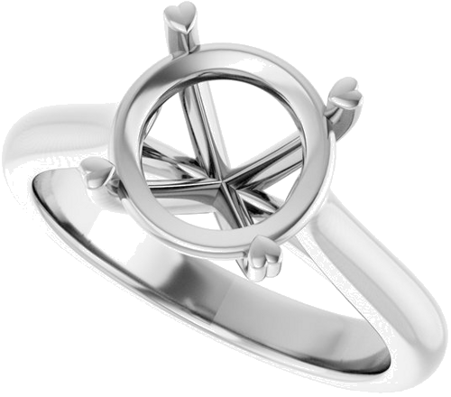 Sužadėtuvių Žiedas „Hearts on Top™“ 14k white gold Round 8.8mm (5)