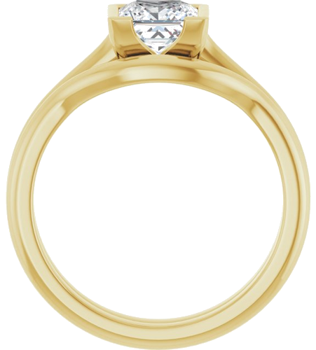 Sužadėtuvių Žiedas „Half-Bezel Solitaire“ 14k yellow gold Square 5.5mm (7)