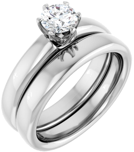 14K White 5.2 mm Round Engagement Ring Mounting (6)