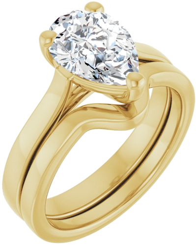 Sužadėtuvių Žiedas 14k yellow gold Pear 10mm x 7mm (6)
