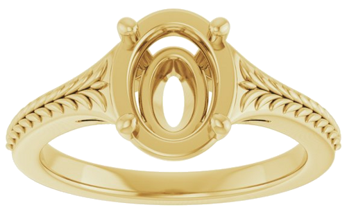 Sužadėtuvių Žiedas „Solitaire“ 14k yellow gold Oval 8mm x 6mm (3)