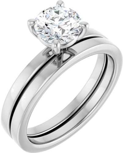 Sužadėtuvių Žiedas „Solitaire“ 14k white gold Round 6.5mm (6)