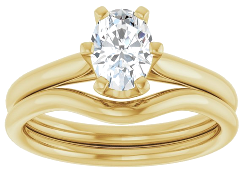 14K Yellow 7x5 mm Oval Solitaire Engagement Ring Mounting (8)