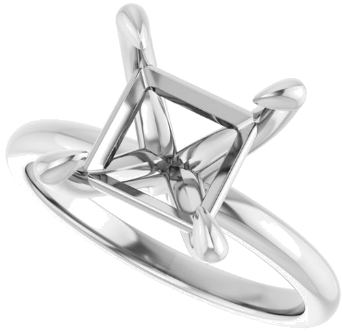 Sužadėtuvių Žiedas „Solitaire“ 950 Platinos Square 8mm (5)
