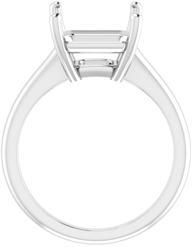 14K White 10 mm Asscher Solitaire Engagement Ring Mounting (2)