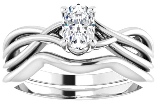 Sužadėtuvių Žiedas „Solitaire“ 14k white gold Oval 6mm x 4mm (8)