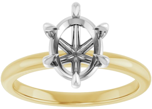 Sužadėtuvių Žiedas „Claw-Prong“ 14k yellow/white gold Oval 9mm x 7mm (3)