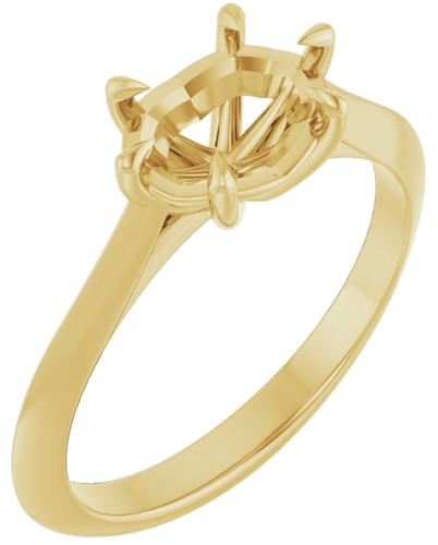 Sužadėtuvių Žiedas „Claw-Prong Solitaire“ 14k yellow gold Oval 8mm x 6mm (1)