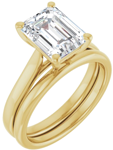 Sužadėtuvių Žiedas „Solitaire“ 417 Geltonojo Aukso Emerald 9mm x 7mm (6)