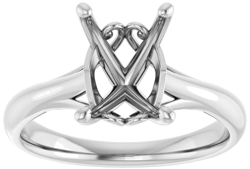 Sužadėtuvių Žiedas „Solitaire“ 14k white gold Emerald 9mm x 7mm (3)