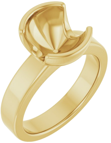 Sužadėtuvių Žiedas „Half-Bezel Solitaire“ 18k yellow gold Round 9.4mm (1)