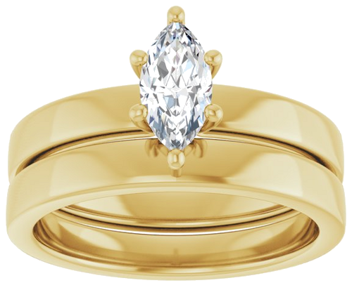 Sužadėtuvių Žiedas „Solitaire“ 585 Geltonojo Aukso Marquise 8mm x 4mm (8)