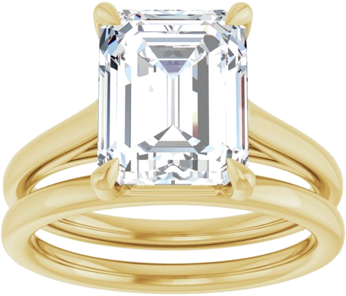 Sužadėtuvių Žiedas „Claw-Pong“ 14k yellow gold Emerald 10mm x 8mm (8)