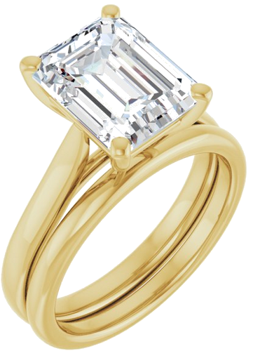 Sužadėtuvių Žiedas 10k yellow gold Emerald 10mm x 8mm (6)