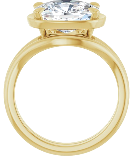 Sužadėtuvių Žiedas „Claw-Prong Solitaire Bezel-Style“ 14k yellow gold Elongated Cushion 11mm x 9mm (7)