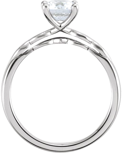 Sužadėtuvių Žiedas „Solitaire Sculptural“ 14k white gold Round 7.4mm (4)