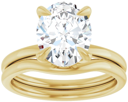 Sužadėtuvių Žiedas 14k yellow gold Oval 10mm x 8mm (8)