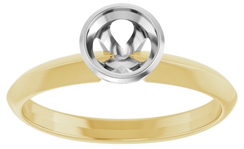 Sužadėtuvių Žiedas „Bezel-Set Solitaire“ 14k yellow/white gold Round 5.2mm (3)