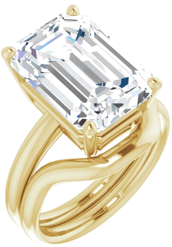 Sužadėtuvių Žiedas „Solitaire“ 14k yellow gold Emerald 14mm x 10mm (6)