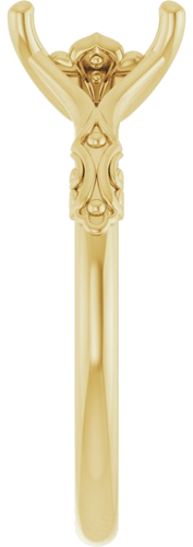 Sužadėtuvių Žiedas „Solitaire Split Shank“ 585 Geltonojo Aukso Emerald 7mm x 5mm (4)