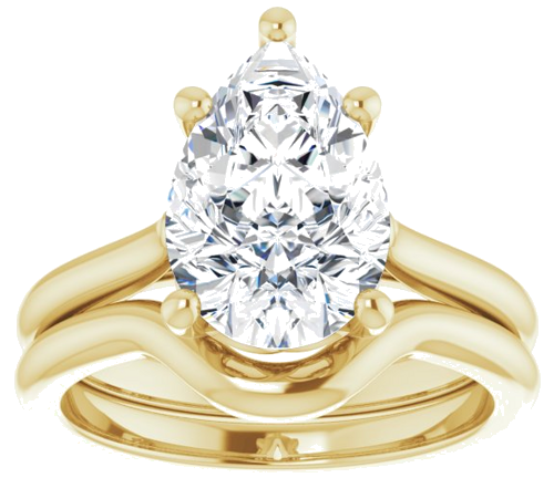 Sužadėtuvių Žiedas „Solitaire“ 14k yellow gold Pear 12mm x 8mm (8)