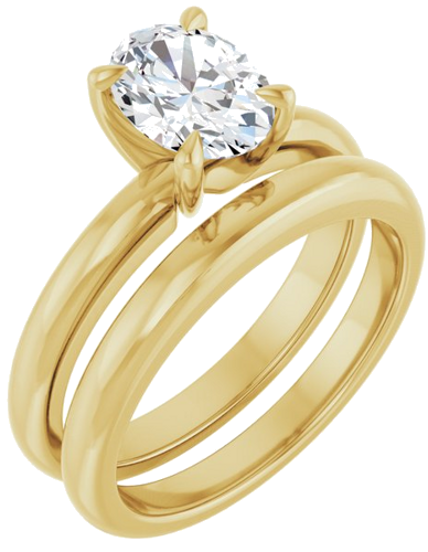 14K Yellow 8x6 mm Oval Solitaire Engagement Ring Mounting (6)