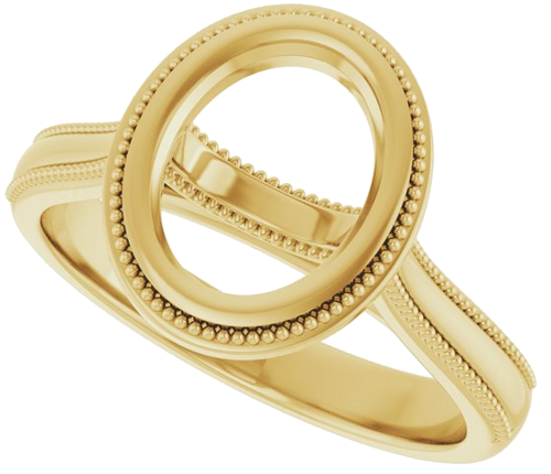 Sužadėtuvių Žiedas „Solitaire“ 585 Geltonojo Aukso Oval 9mm x 7mm (5)