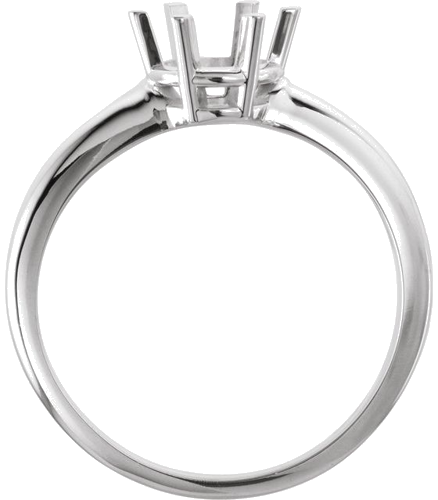 14K White 5 mm Round Engagement Ring Mounting (2)