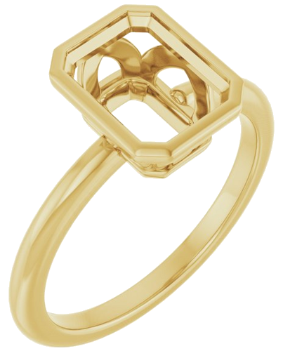 Sužadėtuvių Žiedas „Bezel-Set“ 14k yellow gold Emerald 8.5mm x 6.5mm (1)