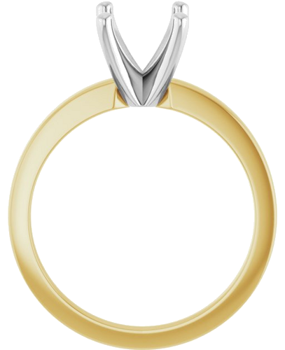 14K Yellow White 9x7 mm Oval Solitaire Engagement Ring Mounting (2)