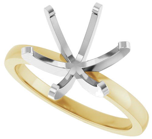 Sužadėtuvių Žiedas „6-Pong Solitaire“ 14k yellow/white gold Round 10mm (5)