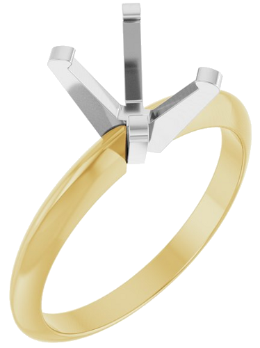 Sužadėtuvių Žiedas „Solitaire“ 585 Baltojo Ir Geltonojo Aukso Oval 8mm x 6mm (1)