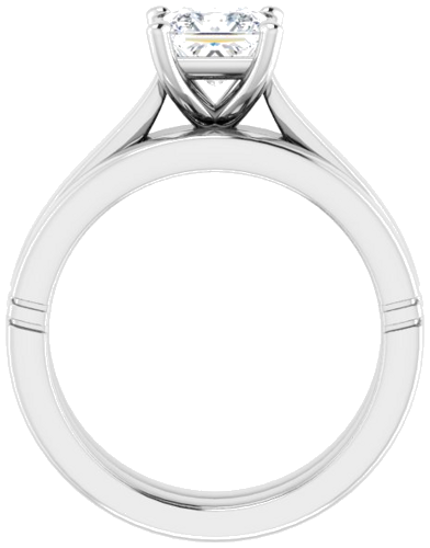 14K White  5.5 mm Square Solitaire Engagement Ring Mounting (7)