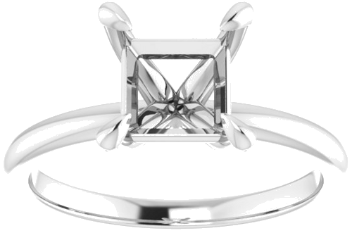 Sužadėtuvių Žiedas „Solitaire“ 585 Baltojo Aukso Square 6.5mm (3)
