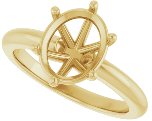 Sužadėtuvių Žiedas 14k yellow gold Oval 10mm x 8mm (5)