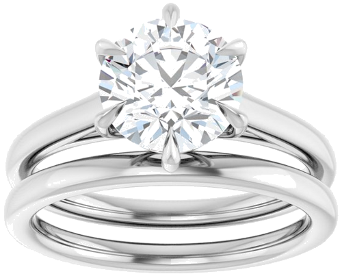 Sužadėtuvių Žiedas „Claw-Pong“ 14k white gold Round 8mm (8)