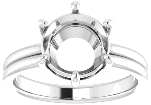 Sužadėtuvių Žiedas „Solitaire“ 18k white gold Round 9mm (3)