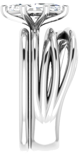 Sužadėtuvių Žiedas „Solitaire Asymmetric“ 10k white gold Marquise 10mm x 5mm (9)