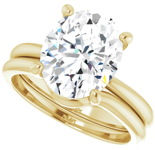 14K Yellow 11x9 mm Oval Solitaire Engagement Ring Mounting (10)