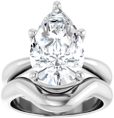 Sužadėtuvių Žiedas „Solitaire Crown-Inspired“ 14k white gold Pear 14mm x 9mm (8)