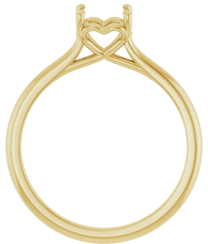 14K Yellow  6.5 mm Round Solitaire Engagement Ring Mounting (2)