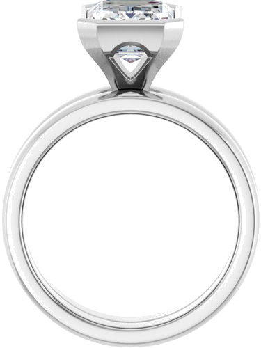 Sužadėtuvių Žiedas „Bezel-Set Solitaire“ 14k white gold Emerald 9mm x 7mm (7)